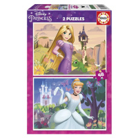 Puzzle Disney princezny: Locika a Popelka/2x48 dílků