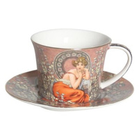 Home Elements Porcelánový šálek 350 ml s podšálkem, Mucha tmavý