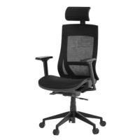 Kancelářská židle, černá látka, plastový kříž, výškově stavitelné  područky, kolečka pro tvrdé p