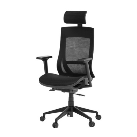 Kancelářská židle, černá látka, plastový kříž, výškově stavitelné  područky, kolečka pro tvrdé p Autronic