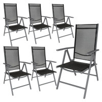 tectake 404364 6 zahradní židle hliníkové - stříbrná - stříbrná