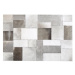 Kožený koberec patchwork hnědo šedáý 160 x 230 cm PERVARI, 200898