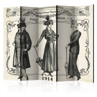 Paraván Dress 1914 Dekorhome 225x172 cm (5-dílný)