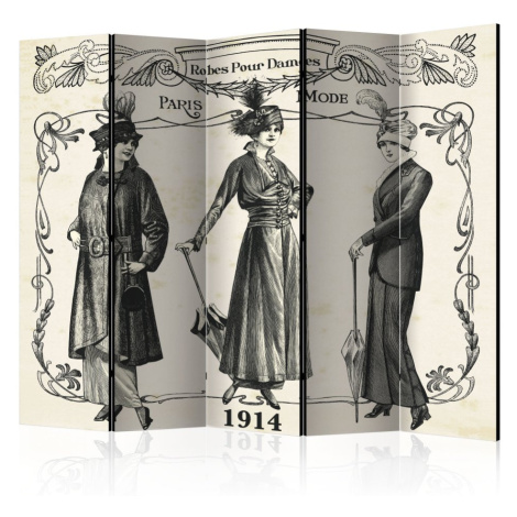 Paraván Dress 1914 Dekorhome 225x172 cm (5-dílný),Paraván Dress 1914 Dekorhome 225x172 cm (5-díl