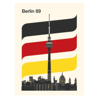 Ilustrace Berlin Retro Travel Print, Retrodrome, 30x40 cm