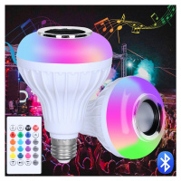 ZD7G RGB LED žárovka 7W E27 600lm s ovladačem a bluetooth reproduktorem