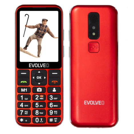 EVOLVEO EasyPhone LT, mobilní telefon pro seniory s nabíjecím stojánkem (červený)