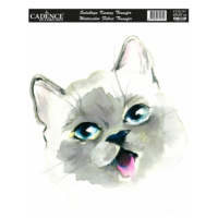 Nažehlovací nálepka25x35 cm akvarelová - kočka Aladine