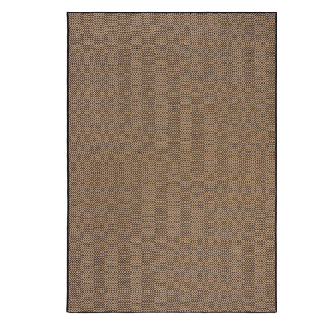 Flair Rugs, Kusový koberec Geometric Jute Black, 200x290, béžová, chodba / předsíň