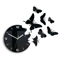 Moderní nástěnné hodiny BUTTERFLIE 3D BLACK NH048