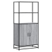 vidaXL Skříň highboard šedá sonoma 68x35x139cm kompozitní dřevo a kov