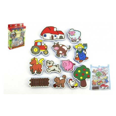 Vodolepky Moje první zvířátka farma pěnová sada se síťkou 12ks v krabici 19x27x5cm MPZ Teddies