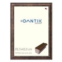 DANTIK rámeček 29,7 × 42, TRITON měď antik plexi čiré