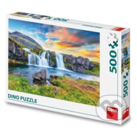 Puzzle 500 Islandský vodopád - puzzle z kategorie Přírodní scenérie