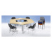 eurokraft basic Víceúčelový stůl, lichoběžníkový tvar, v x š x h 740 x 1200 x 600 mm, deska v ja