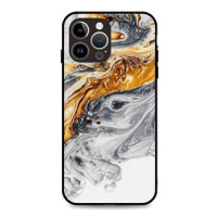 TopQ Kryt LUXURY iPhone 15 Pro pevný Marble šedo-zlatý 111297