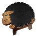 Oriental stolička dřevěná, dekor černá ovečka