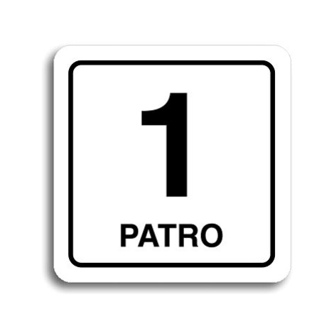 Accept Piktogram "1 patro" (80 × 80 mm) (bílá tabulka - černý tisk)