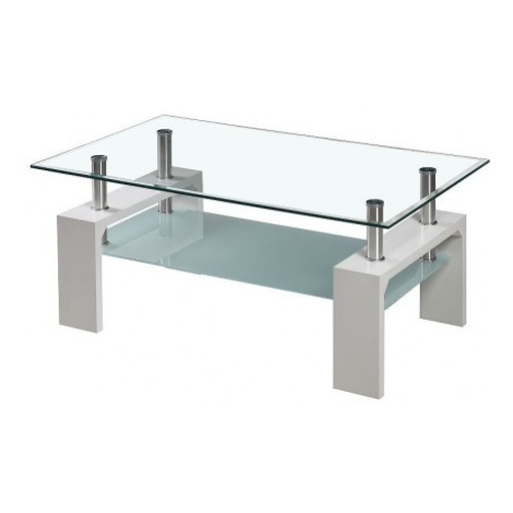 Konferenční stolek Bolero, bílý/sklo Asko
