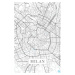 Mapa Milan white, POSTERS, (26.7 x 40 cm)