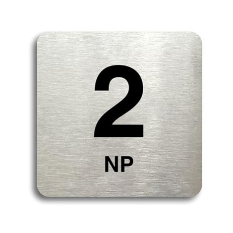 Accept Piktogram "2 NP" (80 × 80 mm) (stříbrná tabulka - černý tisk bez rámečku)