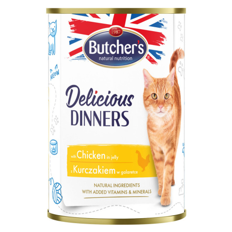 Butcher's Delicious Dinners pro kočky 48 × 400 g - výhodné balení - s kuřecím Butcher´s