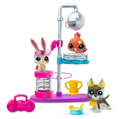 Set tří figurek Hasbro Littlest Pet Shop disco set Vícebarevná