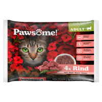 Pawsome Adult Cat 4 x 85 g - hovězí