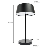 Lindby Stolní lampa LED Lindby Milica, černá, stmívatelná