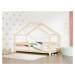 Benlemi Dětská postel domeček LUCKY se zábranou Zvolte barvu: Světle šedá, Zvolte rozměr: 90x190