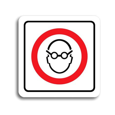 Accept Piktogram "použij ochranu zraku" (80 × 80 mm) (bílá tabulka - barevný tisk)