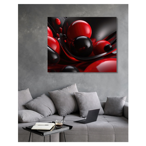 Obrazy na stěnu - Černo červená abstrakce Rozměr: 40x50 cm, Rámování: bez rámu a bez vypnutí plá