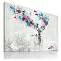 Obraz na plátně DEER DREAMS COLOR M různé rozměry Ludesign ludesign obrazy: 100x70 cm