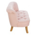 Somebunny Dětská sedačka lněná pudrově růžová - Bílá, 17 + 25 cm