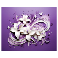 Obrazy na stěnu - Abstrakt - bílé květy Rozměr: 40x50 cm, Rámování: bez rámu a bez vypnutí plátn