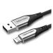 Vention Luxury USB 2.0 -> microUSB Cable 3A Gray 0.25m Aluminum Alloy Type