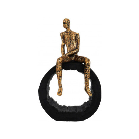 Dekorační soška Postava sedící na kruhu, zlatá Asko