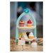 Dřevěná cukrárna Birdie Afternoon Tea stand Tender Leaf Toys se zákusky a sendviči