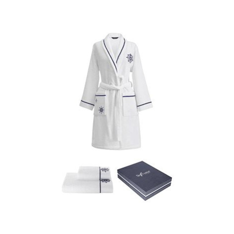 Soft Cotton - Dárková sada dámského županu MARINE LADY s ručníkem a osuškou, bílá, XL