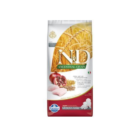 N&D LG DOG Puppy M/L Chicken & Pomegranate 12kg sleva