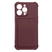 Card Armor Case pouzdro pro iPhone 12 Pro card wallet silicone armor case Air Bag raspberry