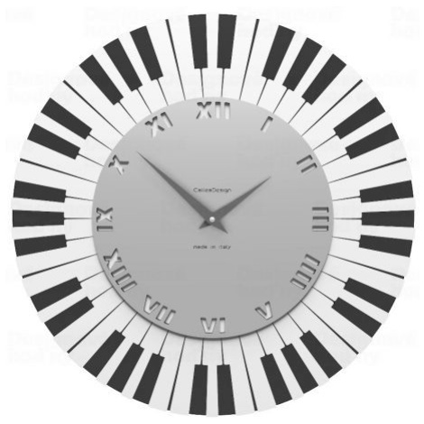 Designové hodiny 51-10-2-2 CalleaDesign Piano black 45cm FOR LIVING