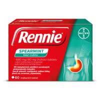 Rennie Spearmint bez cukru 60 žvýkacích tablet