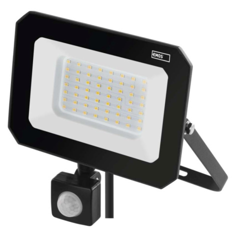 LED reflektor SIMPO s pohybovým čidlem, 50 W, černý, neutrální bílá EMOS