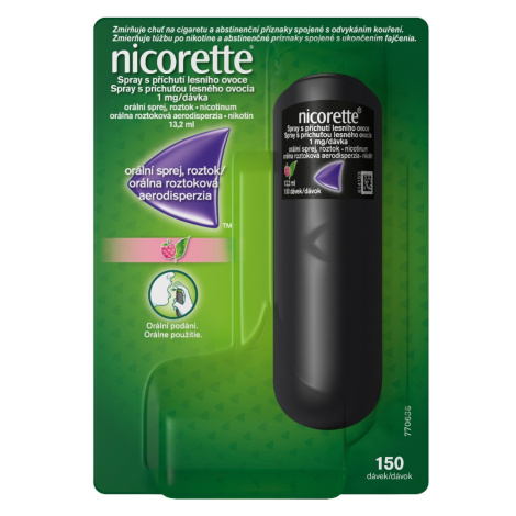 Nicorette Spray s příchutí lesního ovoce 1mg/dávka orální sprej, roztok 13,2 ml