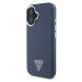 Guess PU Grained Triangle Logo kryt pro iPhone 16 modrý