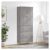 vidaXL Skříň highboard šedá sonoma 69,5 x 34 x 180 cm kompozitní dřevo