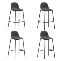 Barové židle 4 ks tmavě šedé textil, 281526