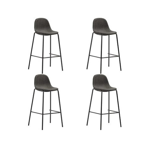 Barové židle 4 ks tmavě šedé textil, 281526 SHUMEE