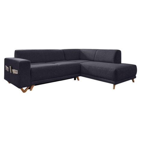 Antracitová rozkládací/s úložným prostorem rohová pohovka (pravý roh/do L) Classy Sophie – Miufo Miuform